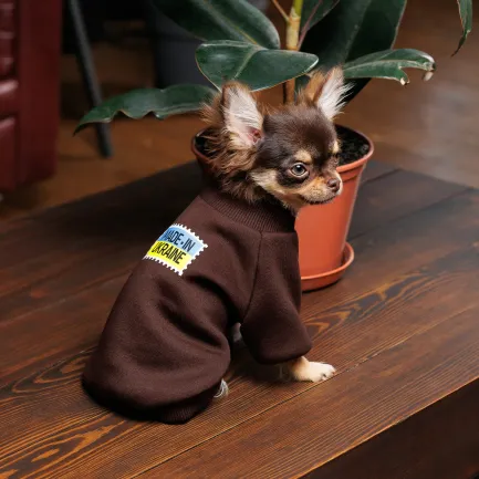 Толстовка Pet Fashion Made in Ukraine для собак, розмір M, шоколадний — Фото 2