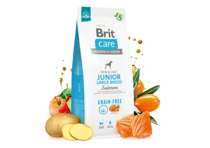 Сухий корм Brit Care Dog Grain-free Junior Large Breed для молодих собак великих порід, беззерновий з лососем, 3 кг — Фото 5