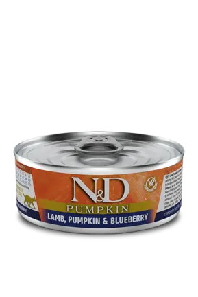Вологий корм для кішок Farmina N&amp;D Grain Free PUMPKIN LAMB ADULT беззерновий з гарбузом, ягням, чорницею 80 г