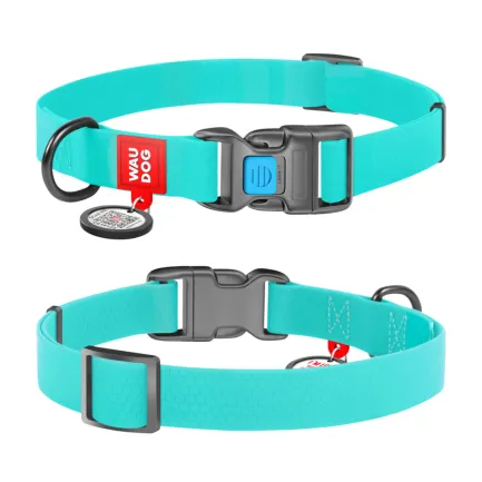 Нашийник для собак водостійкий WAUDOG Waterproof c QR паспортом, світонакоплювальний, пластикова пряжка-фастекс, Ш 15 мм, Дов 25-35 см — Фото 2