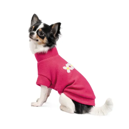 Светр Pet Fashion «Flower» для дівчаток, розмір L, малиновий — Фото 1
