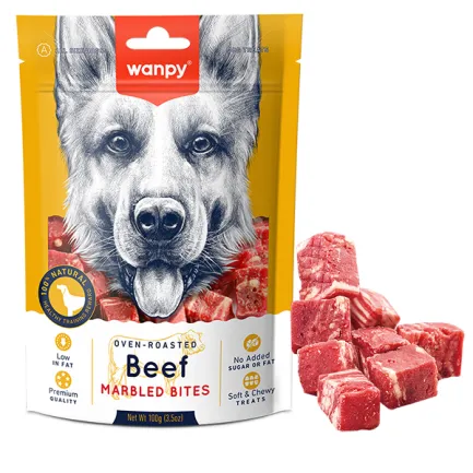 Wanpy Beef Marbled Bites ВАНПІ МАРМУРОВА ЯЛОВИЧИНА ШМАТОЧКИ ласощі для собак 0,1 кг
