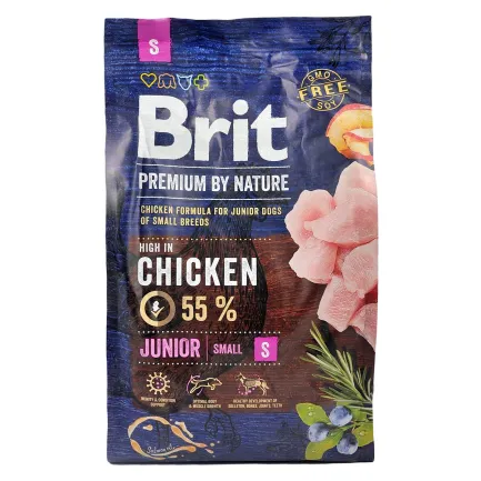 Сухий корм Brit Premium Dog Junior S для цуценят дрібних порід, з куркою, 3 кг — Фото 3