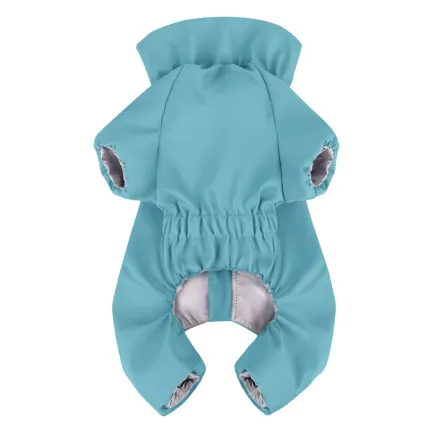 Дощовик для собак WAUDOG Clothes, водонепроникний, S40, В 56-59 см, С 37-40 см, блакитний — Фото 2