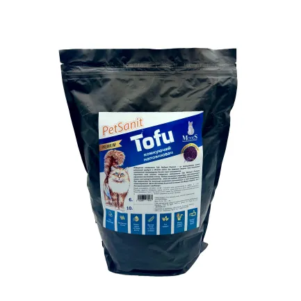 Грудкуючий наповнювач Tofu Premium лаванда 6л, ПетСаніт (PetSanit), MODES