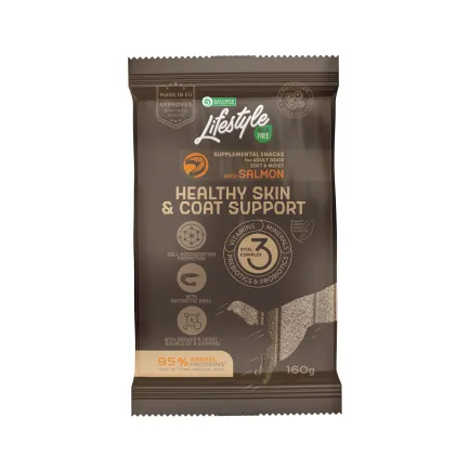 Беззернові ласощі з лососем для молодих собак всіх порід Nature's Protection Lifestyle Grain Free Salmon Healthy Skin &amp; Coat Support, 160г