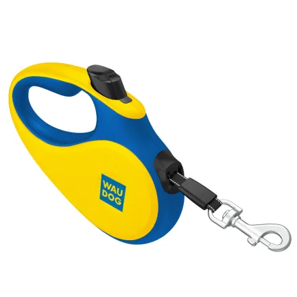 Повідець-рулетка для собак WAUDOG R-leash, малюнок "Colors of freedom", L, до 50 кг, 5 м, світловідбивна стрічка — Фото 4
