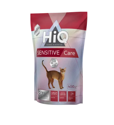 Сухий корм для дорослих котів з чутливим травленням HiQ Sensitive care 400g