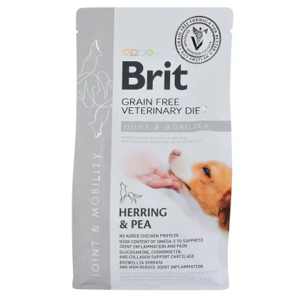 Сухий корм Brit GF VetDiet Dog Mobility для собак, для здоров'я суглобів, з оселедцем, лососем, горохом та гречкою, 2 кг — Фото 2