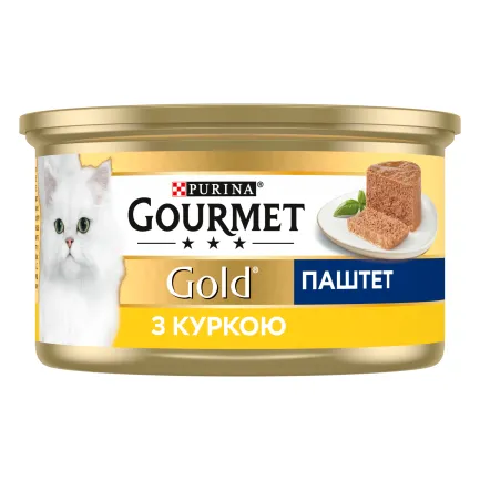 Вологий корм GOURMET Gold для дорослих котів паштет з куркою 85 г — Фото 2