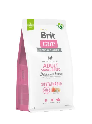 Сухий корм Brit Care Dog Sustainable Adult Small Breed для собак малих порід, з куркою та комахами, 7 кг