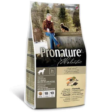 Pronature Holistic Dog Oceanic White Fish &amp; Wild Rice ПРОНАТЮР ХОЛІСТИК ОКЕАНІЧНА БІЛА РИБА З ДИКИМ РИСОМ сухий холістик корм для літніх та малоактивних собак 2,72 кг