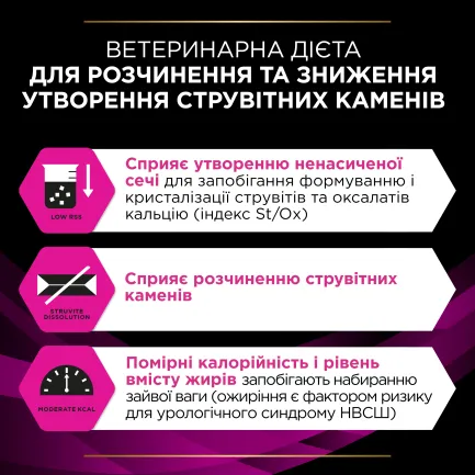Сухий дієтичний корм PRO PLAN VETERINARY DIETS UR Urinary для дорослих котів для розчинення та зниження утворення струвітних каменів з куркою 5 кг — Фото 6