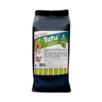 Грудкуючий наповнювач Tofu Premium зелене яблуко 4л, ПетСаніт (PetSanit), MODES
