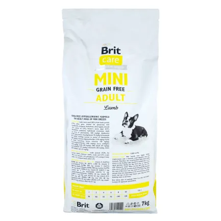 Сухий корм Brit Care GF Mini для дорослих собак мініатюрних порід, з ягням, 7 кг — Фото 2