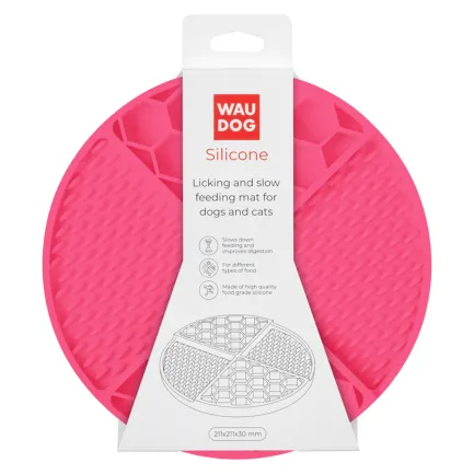 Килимок для злизування і повільного харчування WAUDOG Silicone, 211х211х30 мм, рожевий — Фото 1
