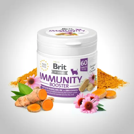 Вітаміни для собак Brit Vitamins Immunity Booster 120 g для імунітету 60 таблеток — Фото 1