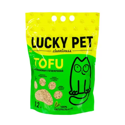 Наповнювач Lucky Pet з тофу для котячого туалету, з ароматом лаванди, 12 л