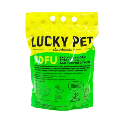 Наповнювач Lucky Pet з тофу для котячого туалету, з ароматом лаванди, 12 л — Фото 1