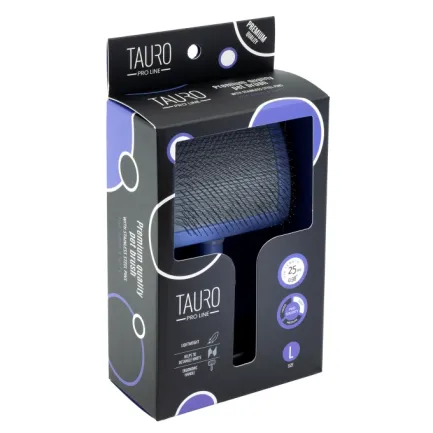 Tauro Pro Line Royal Щітка пластикова тонкі та м'які зубчики з нержавіючої сталі 25 мм, фіолетова, велика 17,5 x 10,6 x 6,2 см — Фото 5