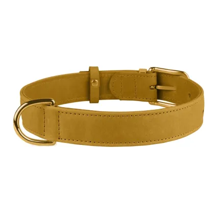 Нашийник для собак шкіряний BronzeDog Crazy гірчичний XL — Фото 2