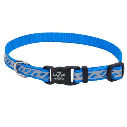 Coastal Lazer Brite Reflective Collar КОСТАЛ ЛАЗЕР БРАЙТ світловідбивний нашийник для собак, 1х20-30см Блакитна хвиля