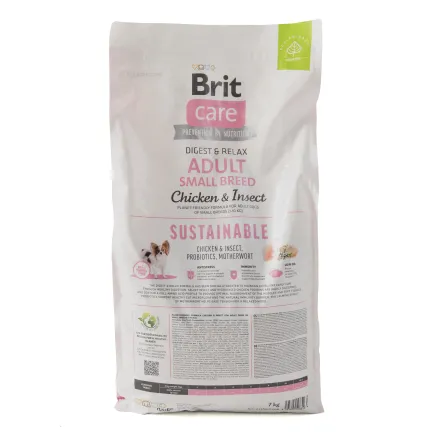 Сухий корм Brit Care Dog Sustainable Adult Small Breed для собак малих порід, з куркою та комахами, 7 кг — Фото 6
