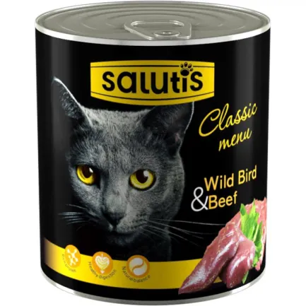 Salutis (Салютис) Classic Menu Wild Bird Beef консерва для котів дичина і телятина, 360 г