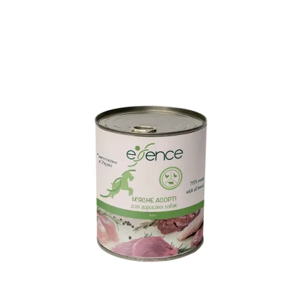 Вологий корм Essence для дорослих собак, м'ясне асорті, 800 г