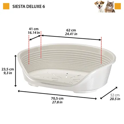 Ferplast SIESTA DELUXE 6 Місце д/собаки з пластику сіре — Фото 1