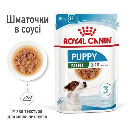 Вологий корм Royal Canin MINI PUPPY для цуценят всіх порід 85 г — Фото 2