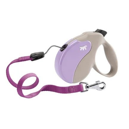 Ferplast AMIGO M CORD BEIGE-PURPLE Рулетка-поводок зі шнуром