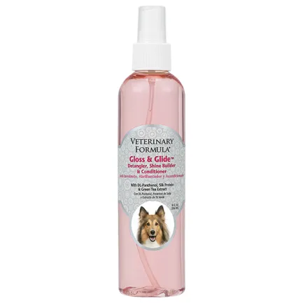 Veterinary Formula Gloss &amp; Glide Conditioner ВЕТЕРИНАРНА ФОРМУЛА ГЛОСС і ГЛАЙД кондиціонер від ковтунів для собак і котів, антистатик 0,236 л — Фото 1