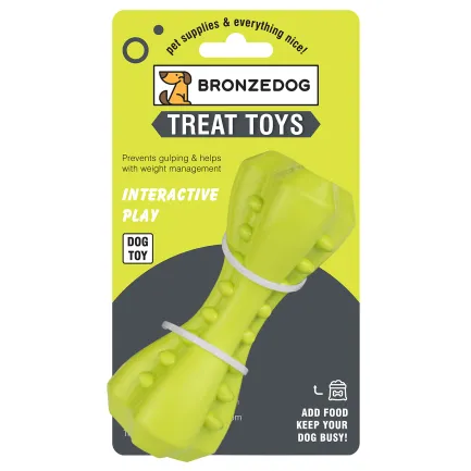 Іграшка для собак Bronzedog SMART мотиваційна Кістка 12 х 5 см салатова M — Фото 4