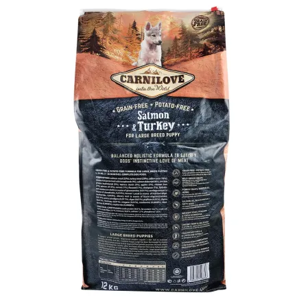 Сухий корм Carnilove Salmon &amp; Turkey для цуценят та молодих собак великих порід, лосось та індичка, 12 кг — Фото 3