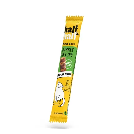 Ласощі для котів Half&amp;Half у формі м'ясних паличок з індичкою, 5 г