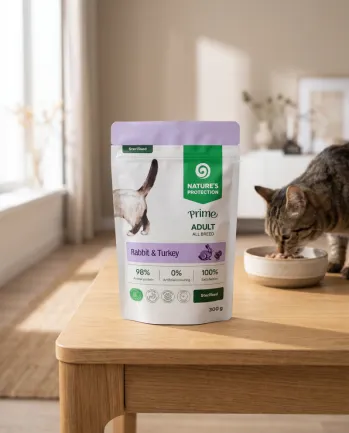 Nature's Protection Prime Sterilised Adult Cats Rabbit and Turkey Вологий корм для стерилізованих котів з кроликом і індичкою, 300 г — Фото 4