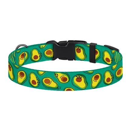Нашийник для Собак BronzeDog Urban Fruits Нейлоновий з Пластиковою Пряжкою Авокадо L — Фото 2