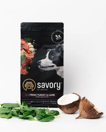 Сухий корм Savory Medium для собак середніх порід, зі свіжим ягням та індичкою, 1 кг — Фото 5