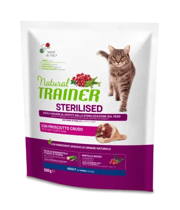 Natural Trainer Super Premium Adult Sterilised сухий корм з сиров’яленою шинкою для стерилізованих котів 0,3 кг