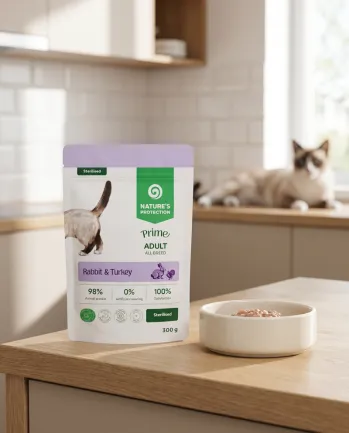 Nature's Protection Prime Sterilised Adult Cats Rabbit and Turkey Вологий корм для стерилізованих котів з кроликом і індичкою, 300 г — Фото 5