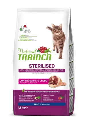 Natural Trainer Super Premium Adult Sterilised сухий корм з сиров’яленою шинкою для стерилізованих котів 1,5 кг