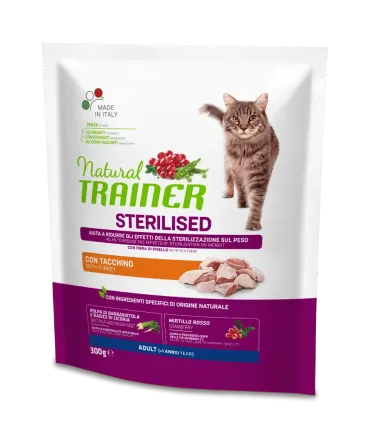 Natural Trainer Super Premium Adult Sterilised сухий корм з індичкою для стерилізованих котів 0,3 кг