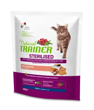 Natural Trainer Super Premium Adult Sterilised сухий корм з лососем для стерилізованих котів 0,3 кг