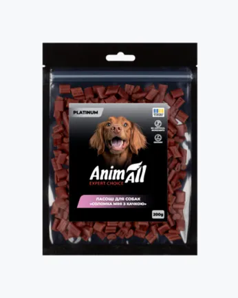 Ласощі для собак AnimAll Platinum Соломка міні з куркою 200 г