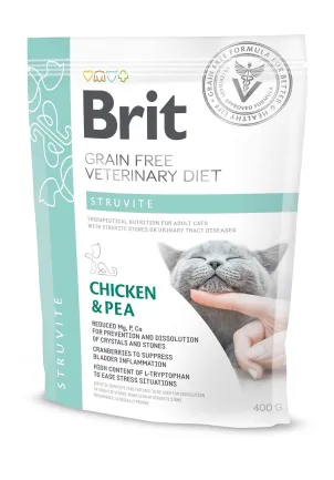 Сухий корм Brit GF VetDiet Cat Struvite для котів, при сечокам'яній хворобі, з куркою та горохом, 400 г