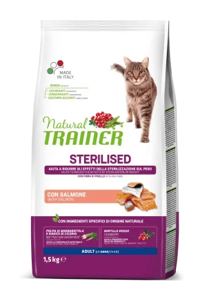 Natural Trainer Super Premium Adult Sterilised сухий корм з лососем для стерилізованих котів 1,5 кг