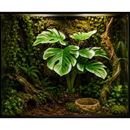 Штучна рослина Hobby Monstera White 40 см (37712) для тераріуму, акватераріуму та палюдаріуму — Фото 2