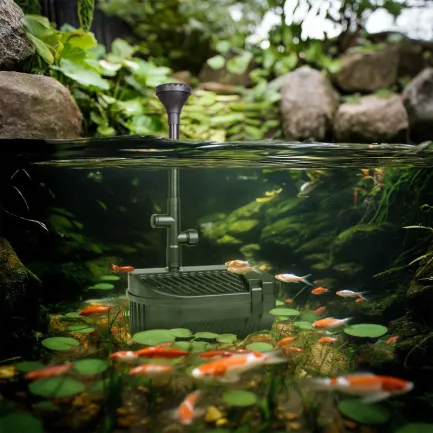 Фонтан-фільтр для ставка Kruger Meier FountainPure 2000 — 3 в 1: насос, фільтр, фонтан (1500 л/год) — Фото 4