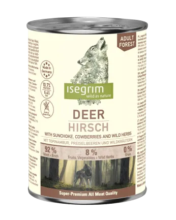 ISEGRIM Deer with Sunchoke, Cowberries &amp; Wild Herbs 400 г. Вологий корм для собак. Оленина з топінамбуром, брусницею, травами